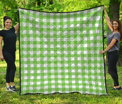 UFO Green And White Buffalo Check Print Quilt