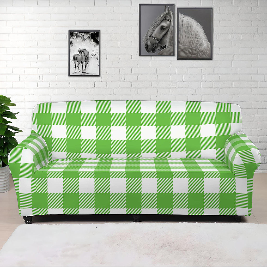 UFO Green And White Buffalo Check Print Sofa Cover