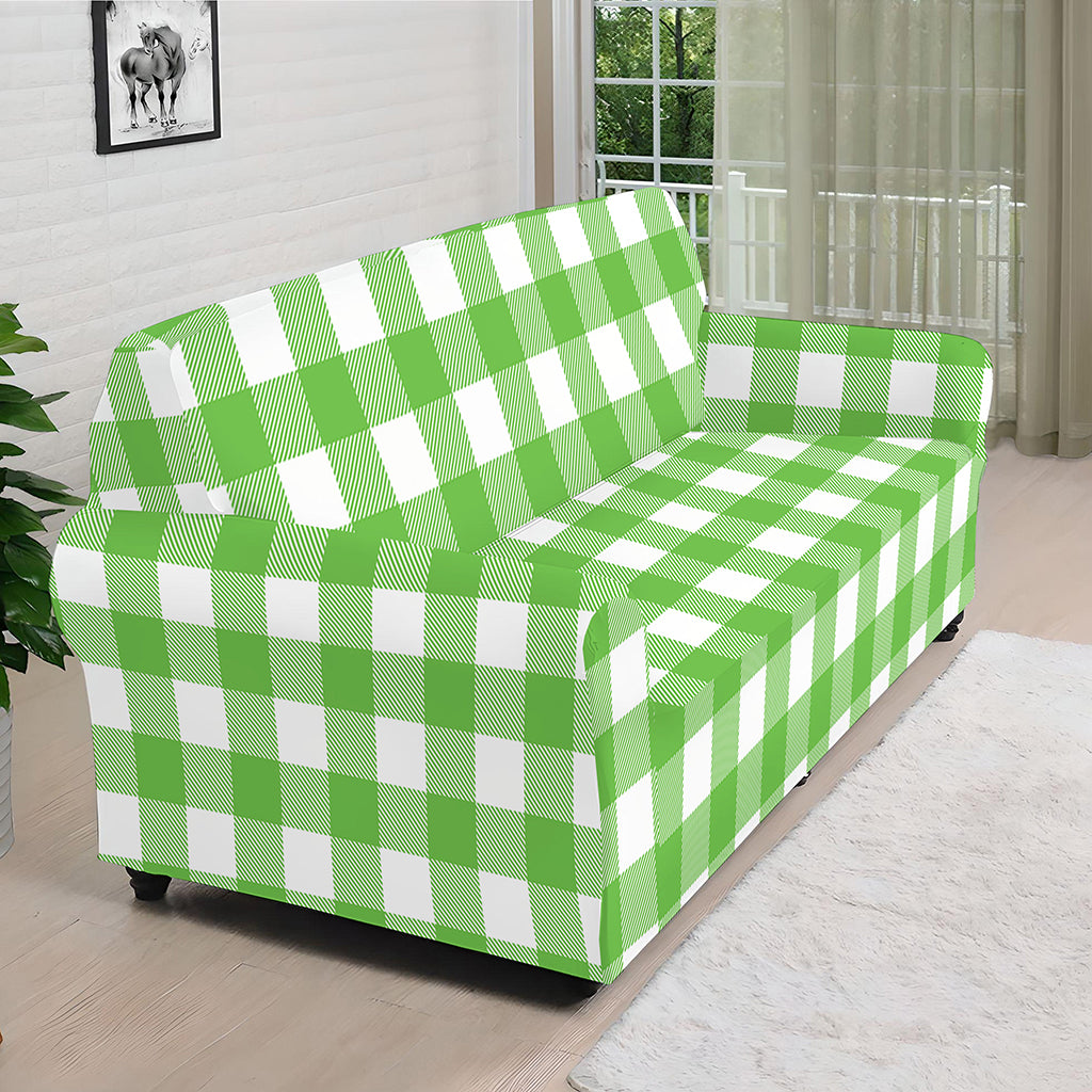 UFO Green And White Buffalo Check Print Sofa Cover