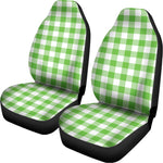 UFO Green And White Buffalo Check Print Universal Fit Car Seat Covers