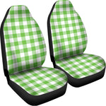 UFO Green And White Buffalo Check Print Universal Fit Car Seat Covers