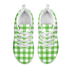 UFO Green And White Buffalo Check Print White Sneakers