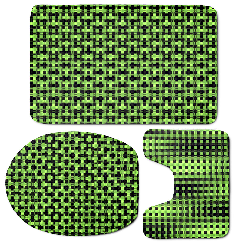UFO Green Buffalo Plaid Print 3 Piece Bath Mat Set