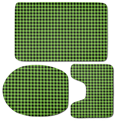 UFO Green Buffalo Plaid Print 3 Piece Bath Mat Set