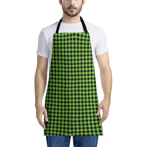 UFO Green Buffalo Plaid Print Apron