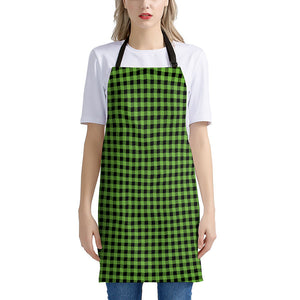 UFO Green Buffalo Plaid Print Apron