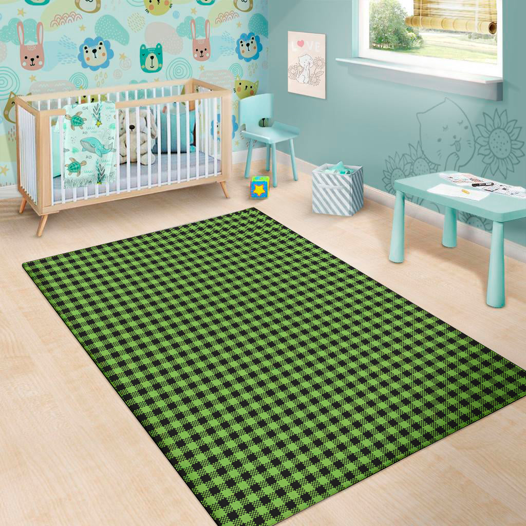 UFO Green Buffalo Plaid Print Area Rug