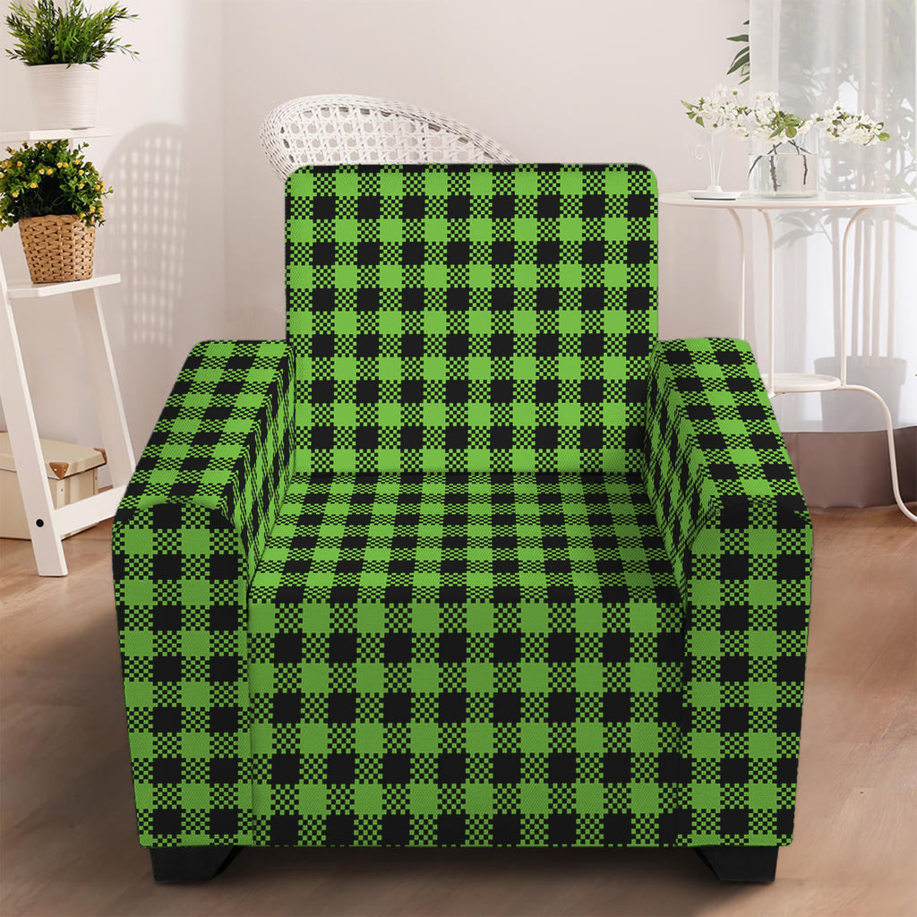 UFO Green Buffalo Plaid Print Armchair Slipcover