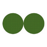 UFO Green Buffalo Plaid Print Car Coasters