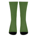 UFO Green Buffalo Plaid Print Crew Socks