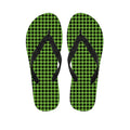 UFO Green Buffalo Plaid Print Flip Flops