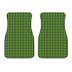 UFO Green Buffalo Plaid Print Front Car Floor Mats