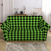 UFO Green Buffalo Plaid Print Loveseat Slipcover