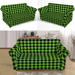 UFO Green Buffalo Plaid Print Loveseat Slipcover