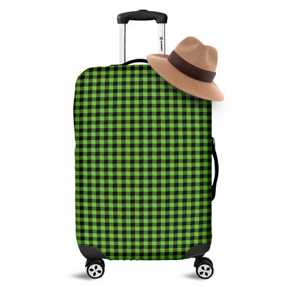 UFO Green Buffalo Plaid Print Luggage Cover