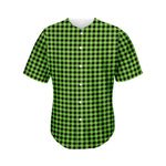 UFO Green Buffalo Plaid Print Men's Baseball Jersey