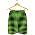 UFO Green Buffalo Plaid Print Men's Shorts