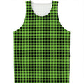 UFO Green Buffalo Plaid Print Men's Tank Top