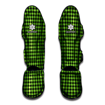 UFO Green Buffalo Plaid Print Muay Thai Shin Guard