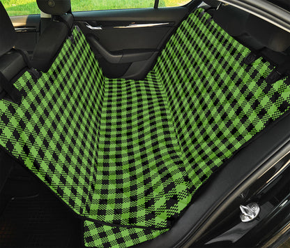 UFO Green Buffalo Plaid Print Pet Car Back Seat Cover