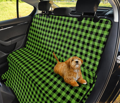 UFO Green Buffalo Plaid Print Pet Car Back Seat Cover