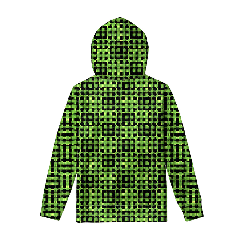UFO Green Buffalo Plaid Print Pullover Hoodie
