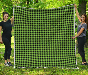 UFO Green Buffalo Plaid Print Quilt