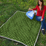 UFO Green Buffalo Plaid Print Quilt