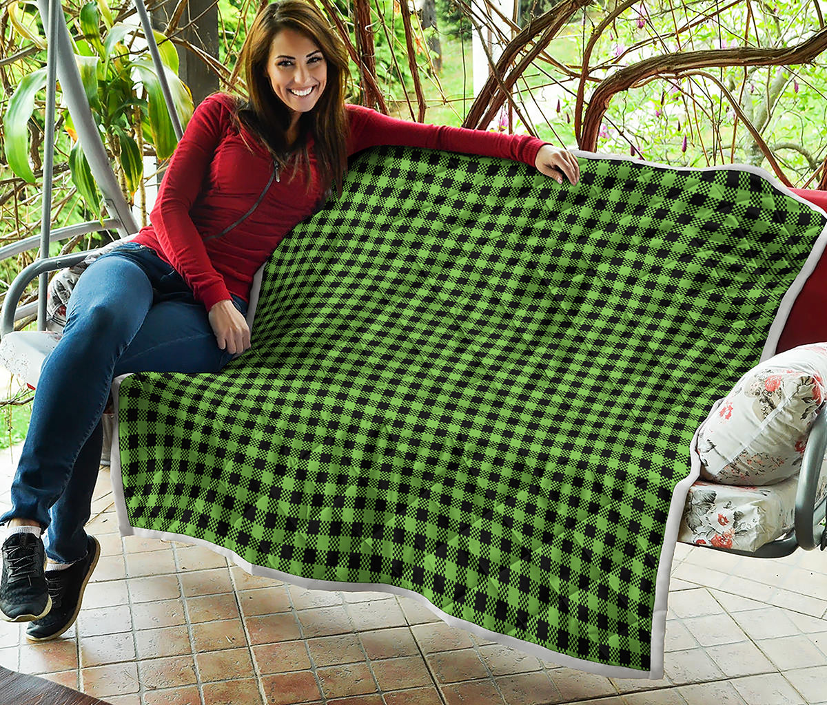 UFO Green Buffalo Plaid Print Quilt