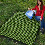 UFO Green Buffalo Plaid Print Quilt