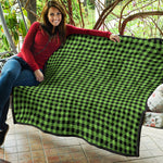 UFO Green Buffalo Plaid Print Quilt