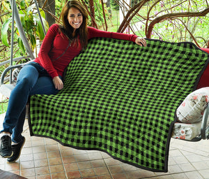 UFO Green Buffalo Plaid Print Quilt