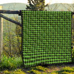 UFO Green Buffalo Plaid Print Quilt