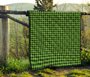 UFO Green Buffalo Plaid Print Quilt