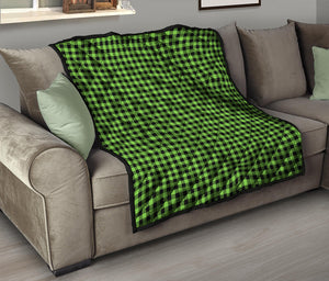 UFO Green Buffalo Plaid Print Quilt