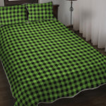 UFO Green Buffalo Plaid Print Quilt Bed Set