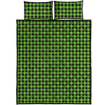 UFO Green Buffalo Plaid Print Quilt Bed Set