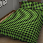 UFO Green Buffalo Plaid Print Quilt Bed Set