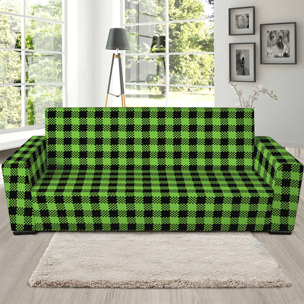 UFO Green Buffalo Plaid Print Sofa Slipcover