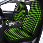 UFO Green Buffalo Plaid Print Universal Fit Car Seat Covers