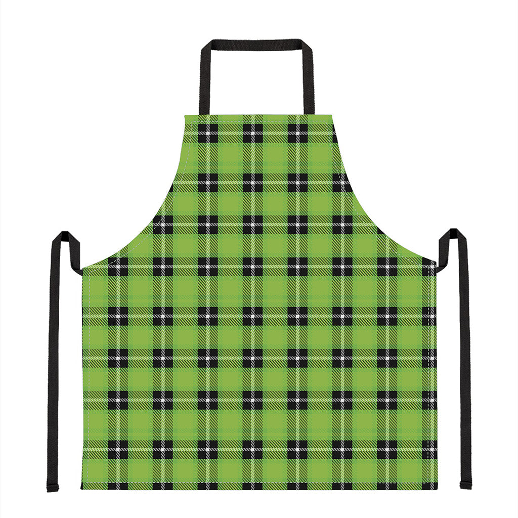 UFO Green Tartan Pattern Print Apron