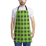 UFO Green Tartan Pattern Print Apron