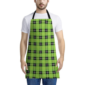 UFO Green Tartan Pattern Print Apron