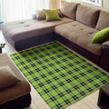 UFO Green Tartan Pattern Print Floor Mat