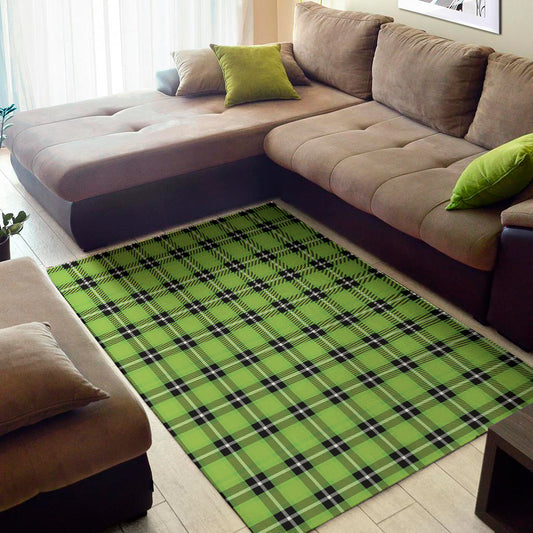 UFO Green Tartan Pattern Print Area Rug