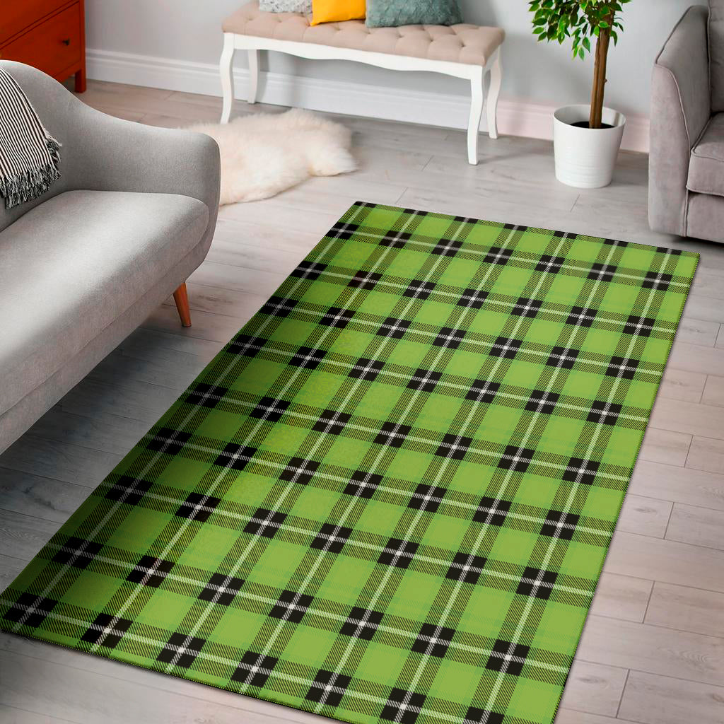 UFO Green Tartan Pattern Print Area Rug