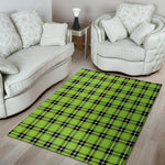 UFO Green Tartan Pattern Print Area Rug