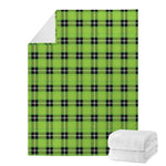 UFO Green Tartan Pattern Print Blanket