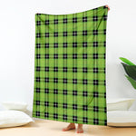 UFO Green Tartan Pattern Print Blanket
