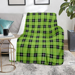 UFO Green Tartan Pattern Print Blanket